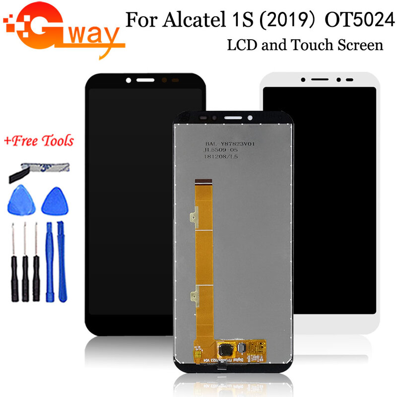 5.5 "알카텔 1S 2019 5024 OT5024 LCD 디스플레이 터치 스크린 디지타이저 어셈블리 교체 5024D 5024A 휴대 전화 + 도구