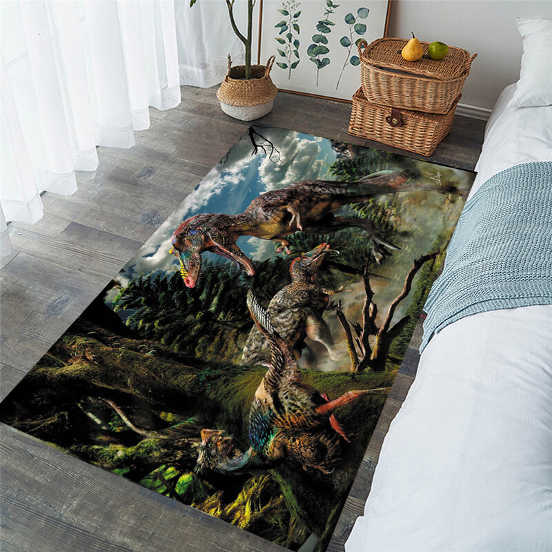 Dzieci dinozaur Shaggy antypoślizgowe maty podłogowe 3D dywan antypoślizgowy dywanik jadalnia salon miękkie dziecko mata do sypialni dywan Home 002