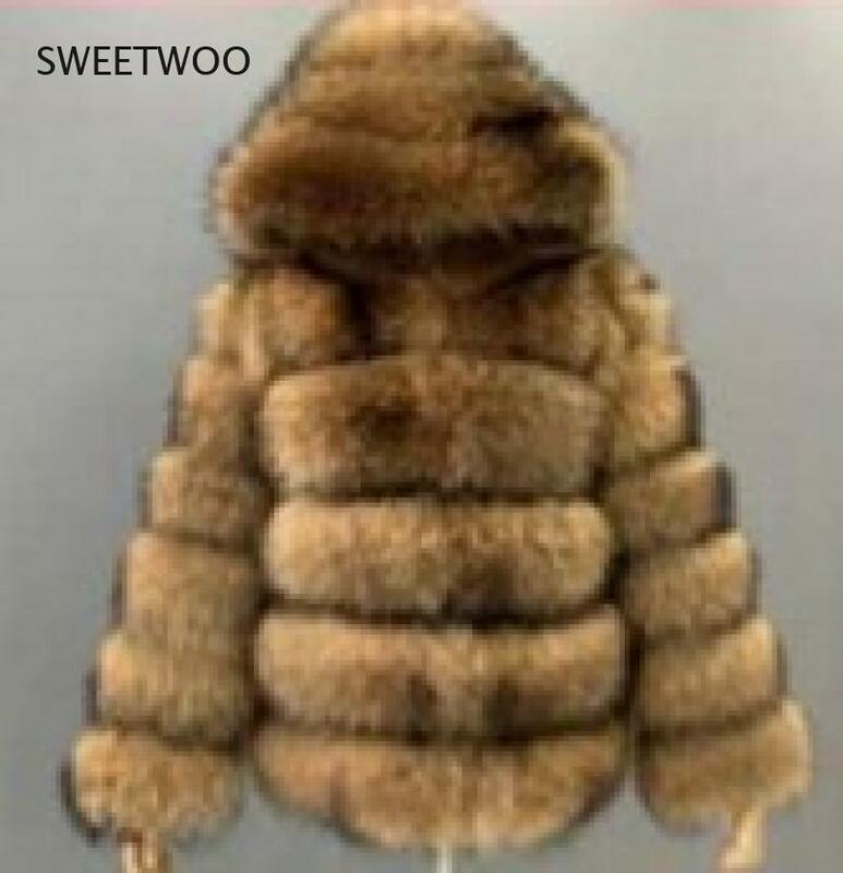 Jaket Bulu Rakun Palsu Musim Dingin Mantel Bulu Imitasi Berbulu Wanita Pakaian Luar Hangat Tebal Coklat Mantel Mode 2021