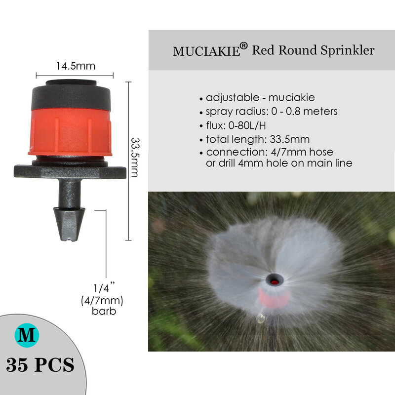 MUCIAKIE หลากหลายสไตล์ชลประทาน Sprinkler Garden Emitters Stake Dripper Micro สเปรย์หมุนหัวฉีดรดน้ำลูกศร