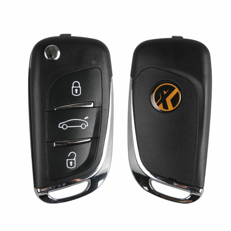 XHORSE kunci jarak jauh nirkabel, kunci Remote nirkabel untuk VW DS tipe 3 tombol XNDS00EN kunci jarak jauh Universal berfungsi dengan alat kunci VVDI dan VVDI2 1 buah