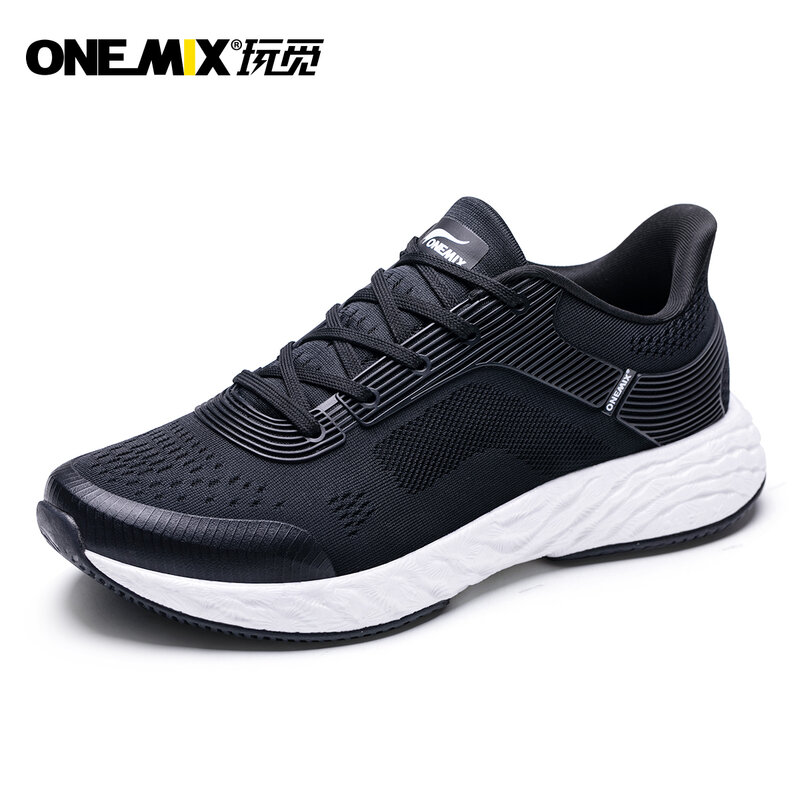 ONEMIX الكبار الرجال حذاء كاجوال خفيفة مريحة الجلود عاكسة الذكور الرياضة تنس حذاء الرجعية فلكنيز تشغيل أحذية رياضية