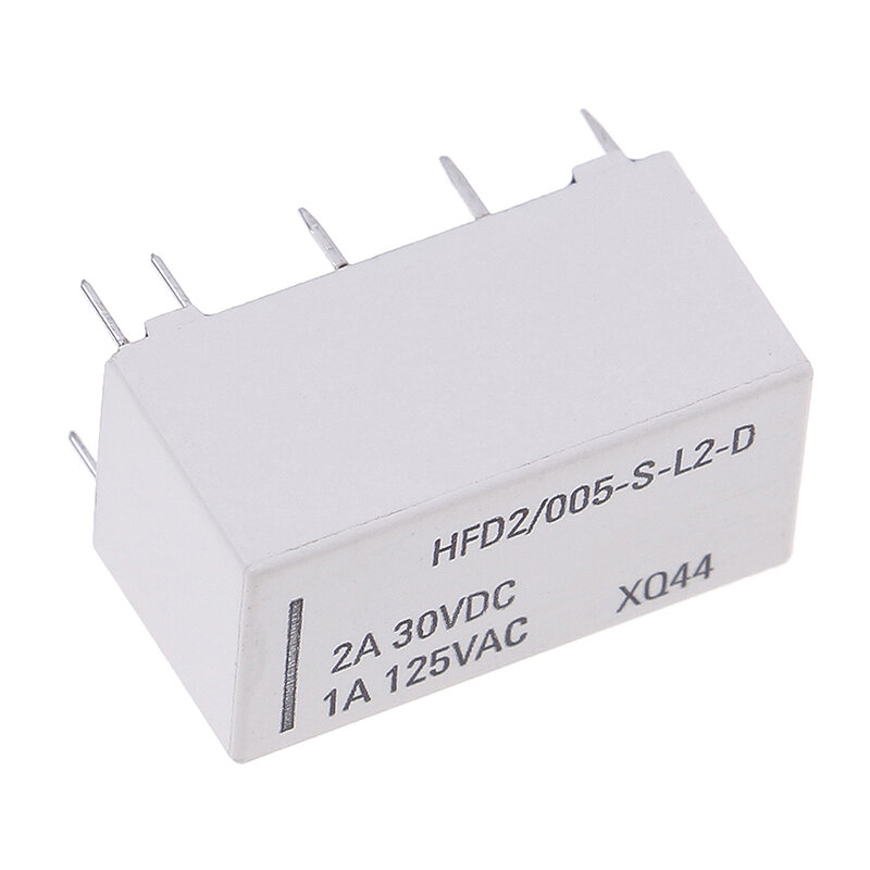 1 قطعة DPDT 30VDC 2A 1A 125V AC HFD2/005-S-L2-D حقا 12V لفائف ثنائي وضع الاستقرار الإغلاق التتابع