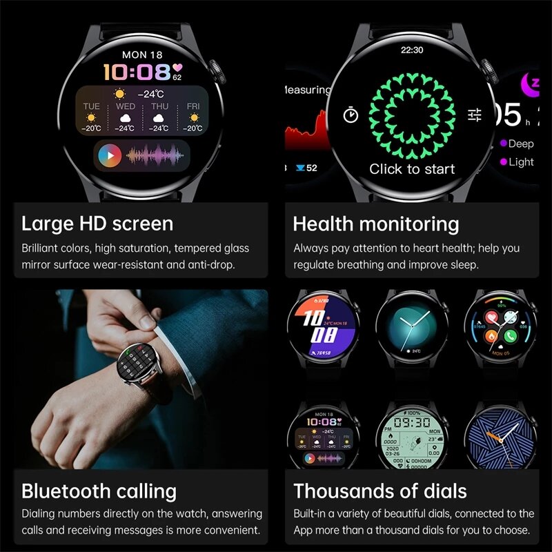 LIGE Jam Tangan Pintar Panggilan Bluetooth Baru Jam Tangan Olahraga Kebugaran Pria Sentuh Penuh Jam Tangan Pintar Gelang Baja Denyut Jantung Tahan Air Android IOS