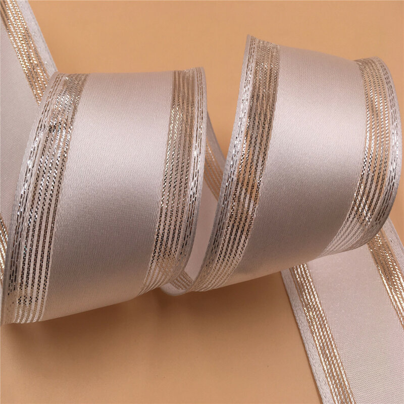 10 jardas festival fita de natal com fio bordas fitas para caixa de presente embrulho costura ano novo artesanato embalagem diy 10 jardas