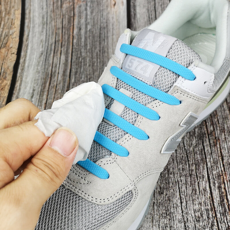 ซิลิโคน Shoelaces ยืดหยุ่นสร้างสรรค์ขี้เกียจไม่มี Tie Shoelace Lacing เด็กผู้ใหญ่รองเท้าผ้าใบรองเท้า Zapatillas