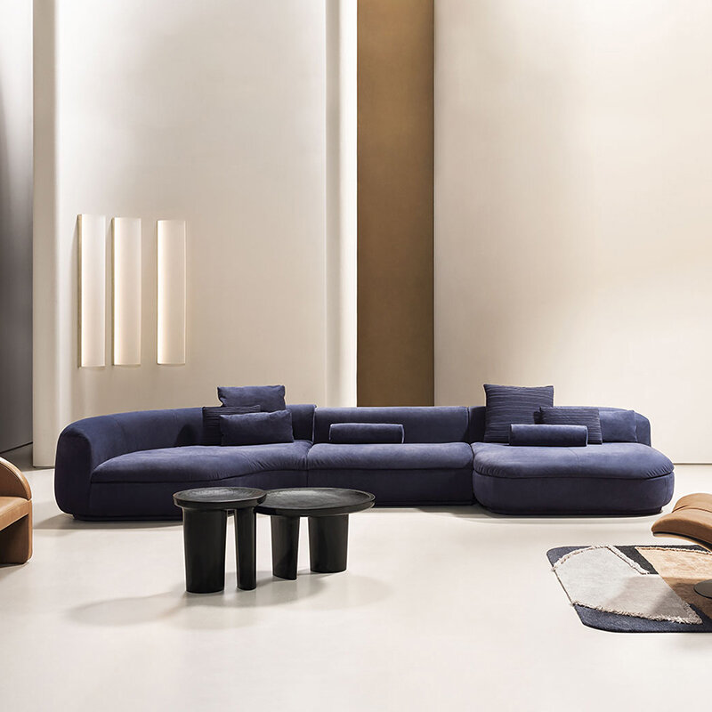 Sofá high-end simples moderno criativo arco designer 3M 4m sala de estar ciência e tecnologia pano sofá combinação