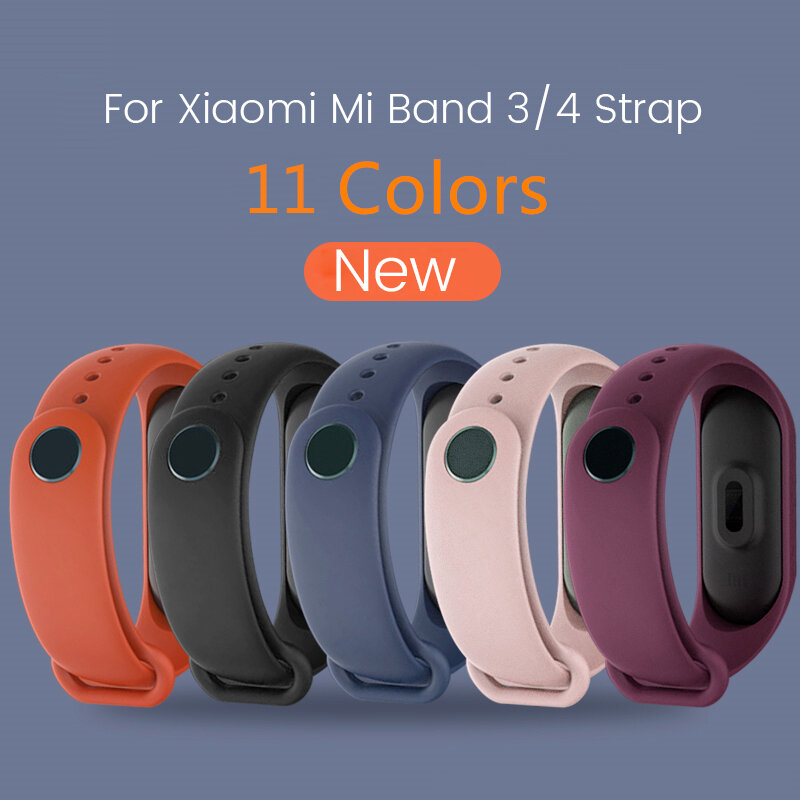 Strap For Xiaomi Mi Band 6 5 4 3 Silicone Wristband Bracelet Replacement For Xiaomi Band 4 MiBand 6 5 4 3 Wrist Color TPU Strap