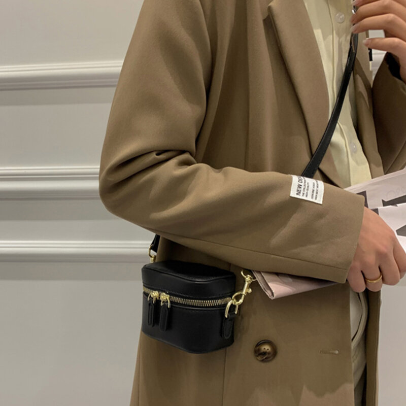 Mini bolsos de diseño de marca superior para mujer, bandolera pequeña cuadrada de cuero Pu, bolso de hombro
