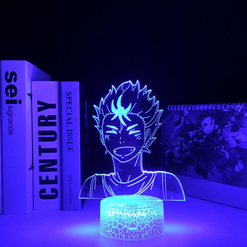 Haikyuu Anime Yu Nishi noya führte weiße Crake Nachtlicht für Kinder Schlafzimmer Dekor Nachtlicht Kind Geburtstags geschenk Manga 3d LED Lampe