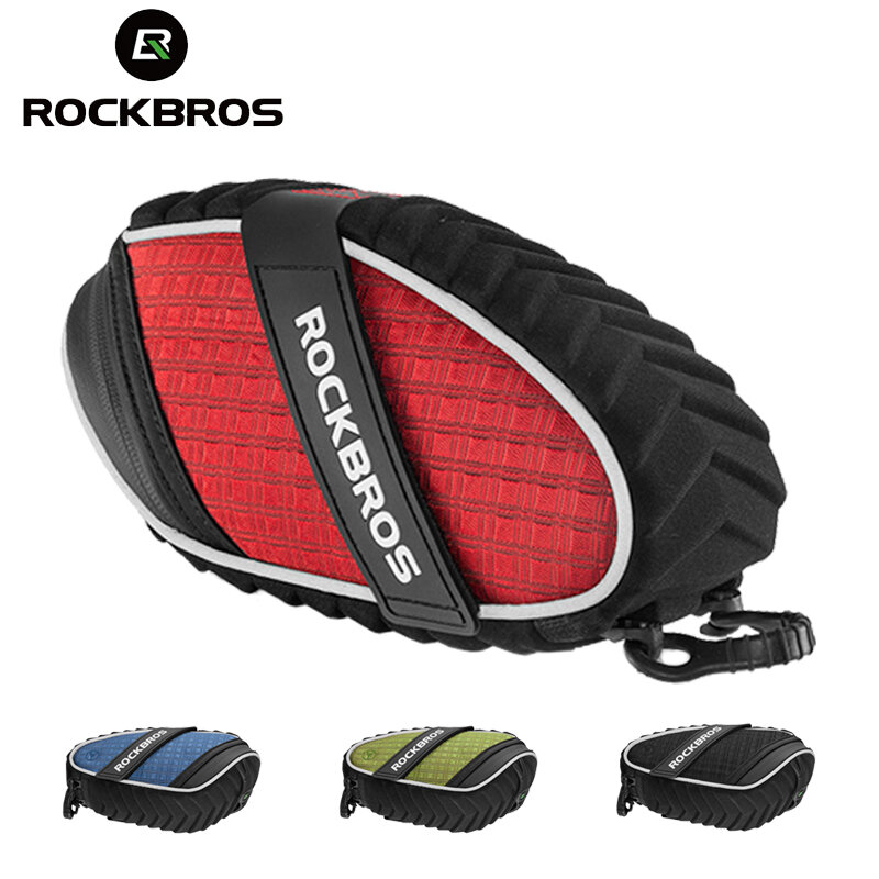 ROCKBROS Cycling Bicycle Bag Rainproof Saddle Bag Reflective Bike Bag Shockproof Cycling Rear Seatpost Bag MTB Bike Accessories