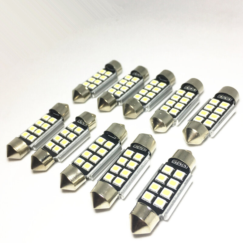 Festoon-bombillas led CANbus C5W, iluminación interior smd, 31mm, 36mm, 39mm, 41mm, 5630, 5730, 8 LED, color blanco, azul hielo, 2 piezas
