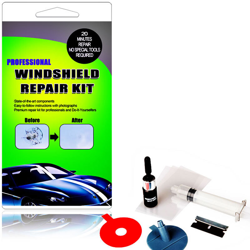 Carro pára-brisa Repair Kit Ferramentas, Auto Vidro pára-brisas Repair Set, Janela Chip, Crack Star, Bullseye, prático, DIY