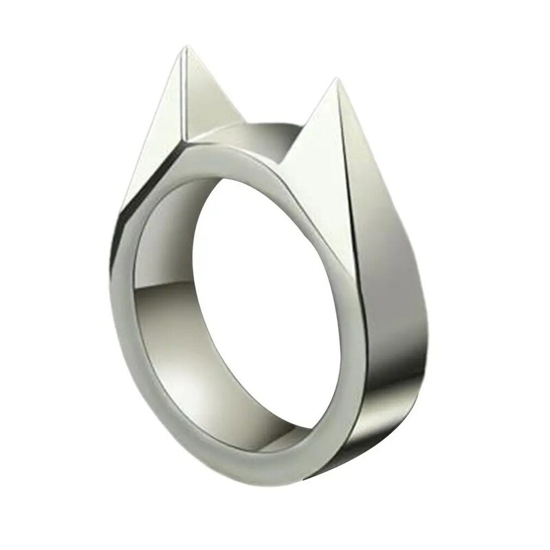 Zelfverdediging Ringen Voor Vrouwen Man Metalen Multifunctionele Knuckle Kat Oor Vorm Aanval Ringen Sieraden Accessoires Vriendinnen Gift