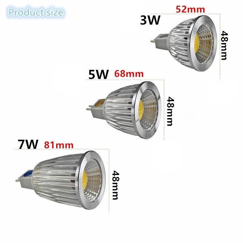 Lâmpada led de alta potência mr16 gu5.3, choque 3w 5w 7w 12v, luz branca fria quente, mr 16 12v gu 5.3 220v, novo