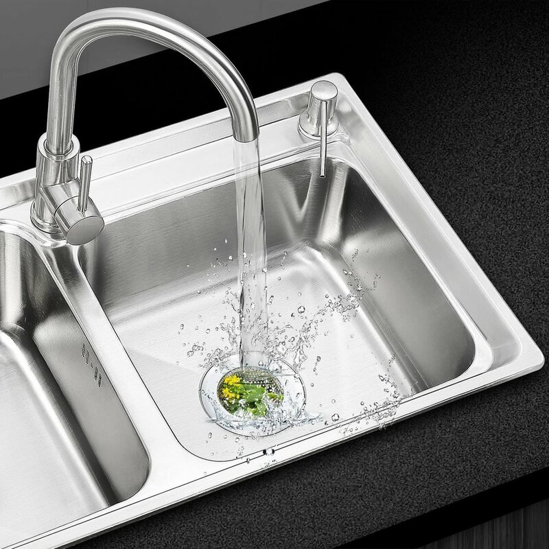 2Pcs Stainless Steel Kitchen Sink Strainer Basin Sundries Waste Plug Sink Filter Bathroom Drain Catcher Stopper Kitchen Gadgets