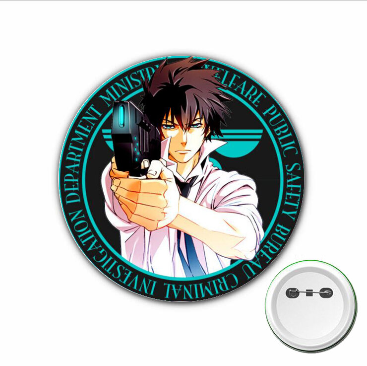 Insignia de Cosplay de anime Psycho-Pass, 3 piezas, alfileres de dibujos animados, broche para accesorios de ropa, mochilas, bolsos, insignias de botón