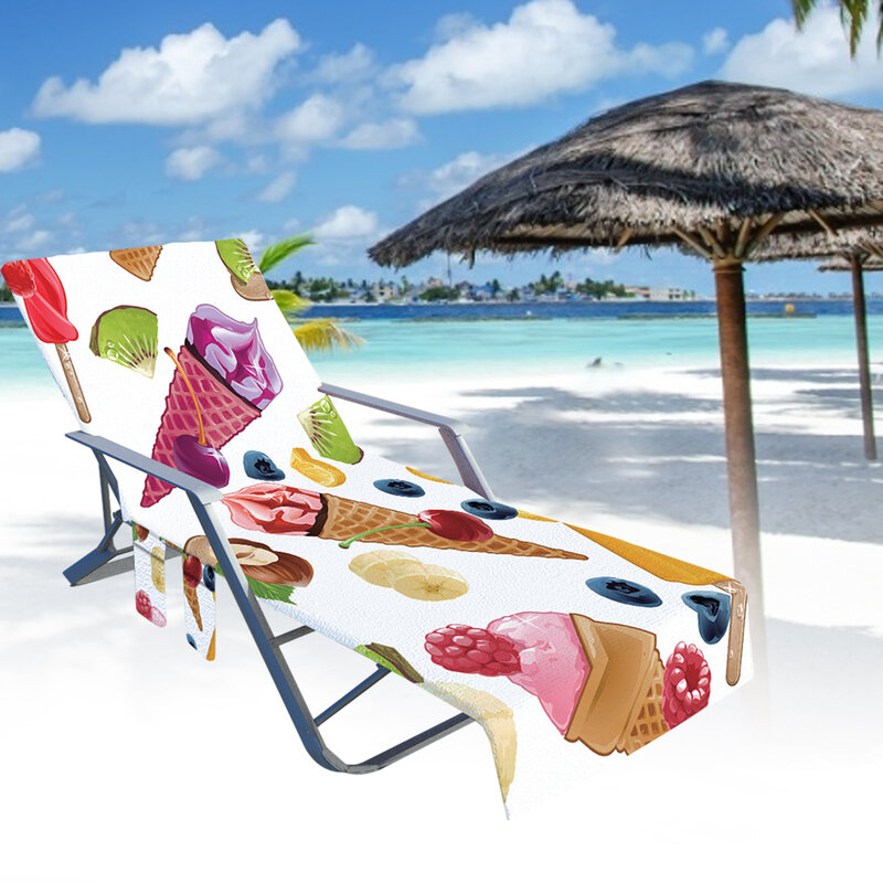Чехол для пляжного стула бассейн для отдыха Чехол для стула с карманами, полотенце для стула, пляжное полотенце для летнего пляжа, для загара