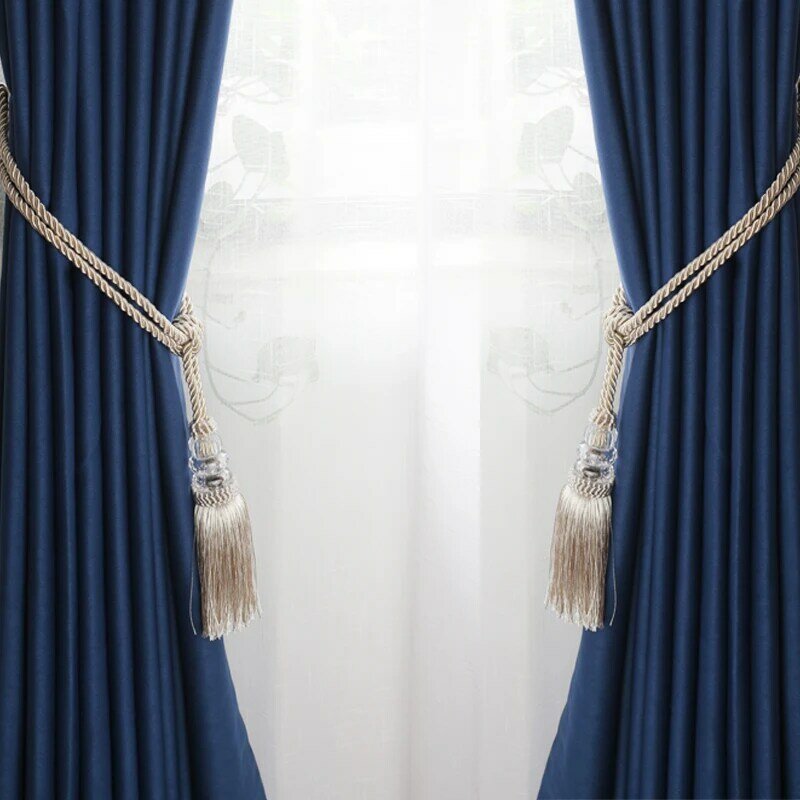 Corde de suspension en cristal perlé pour rideaux, attache pour cordon, boucle, accessoires de salle, décor de maison, 2 pièces