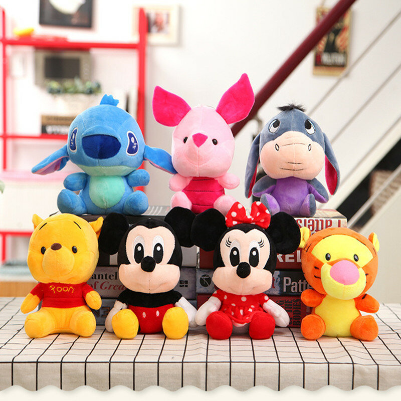 Hot Sale Disney 20CM Mickey mouse Plush Toys Stuffed Party decoration Animal Hello Kitty Dolls Pillow Christmas gifts for Kids