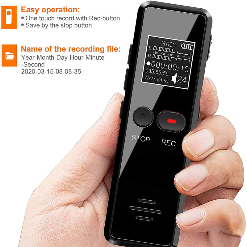 Vandlion V90 cyfrowa aktywowana głosem dyktafon duża odległość nagrywanie dźwięku odtwarzacz MP3 redukcja szumów zapis WAV