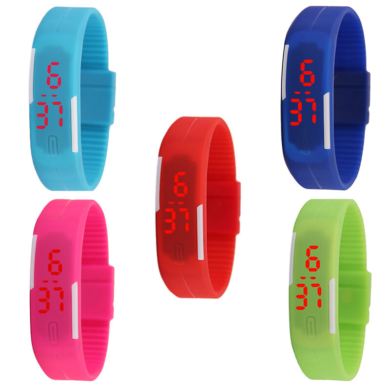 Reloj de pulsera Digital para niños y niñas, cronógrafo deportivo con pantalla LED, Correa fina, fecha y hora, regalo