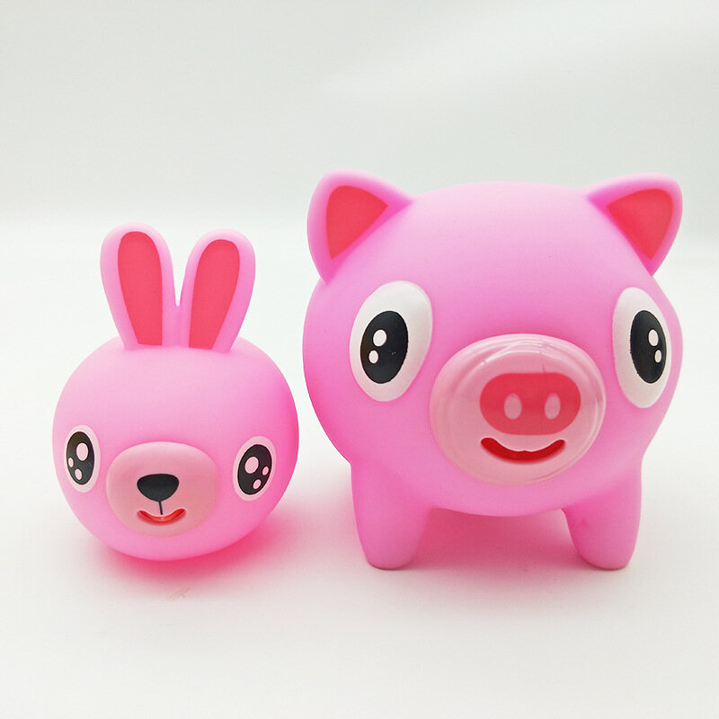 small size Tongue Voice  Squeeze Decompression Novelty Vent Vocal Toys  Rabbit Pig Tiger Puppy Squishy Anti-Stress Dolls
