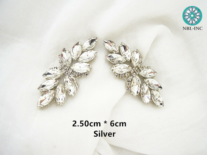 (1PC) Silver gold rhinestone bridal belt wedding applique rose gold DIY sew on iron on for wedding dress WDD0830