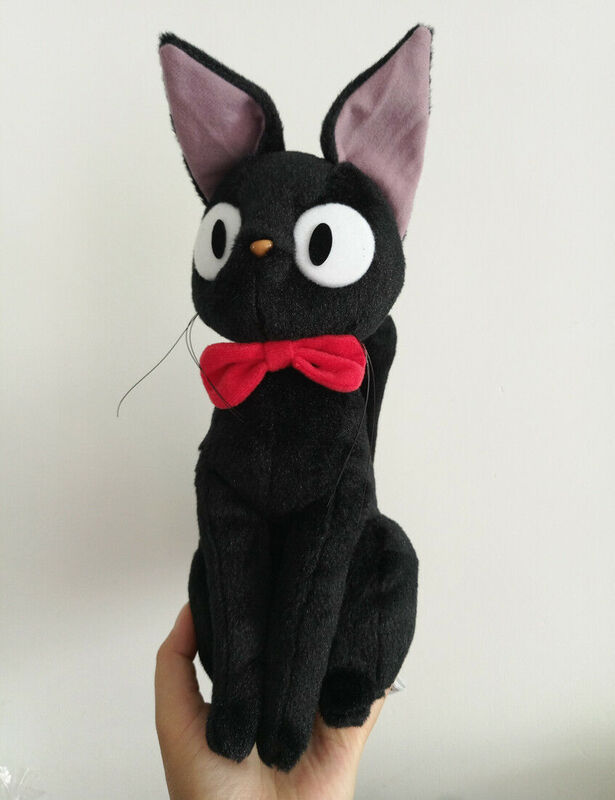 การ์ตูน30ซม.Miyazaki Hayao Kiki Jiji Cat ตุ๊กตาสัตว์ตุ๊กตาของเล่น Kiki Black Cat สำหรับเด็กของขวัญวันเกิดเด็กหญิงการจัดส่งบริการ