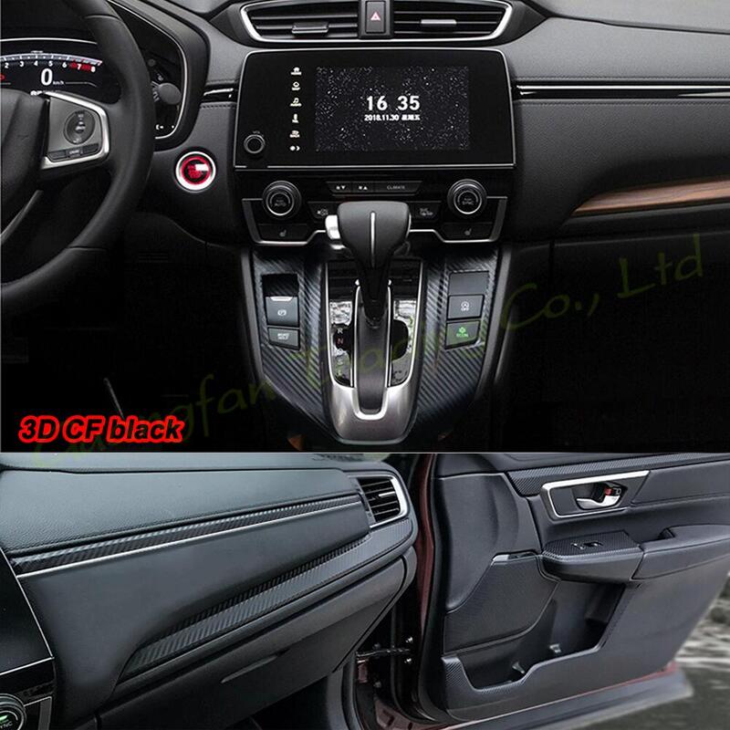 Untuk Honda CRV 2017-2021 Tempelan Stiker Cetakan Warna Konsol Tengah Interior Mobil Serat Karbon 3D/5D Aksesori Mobil