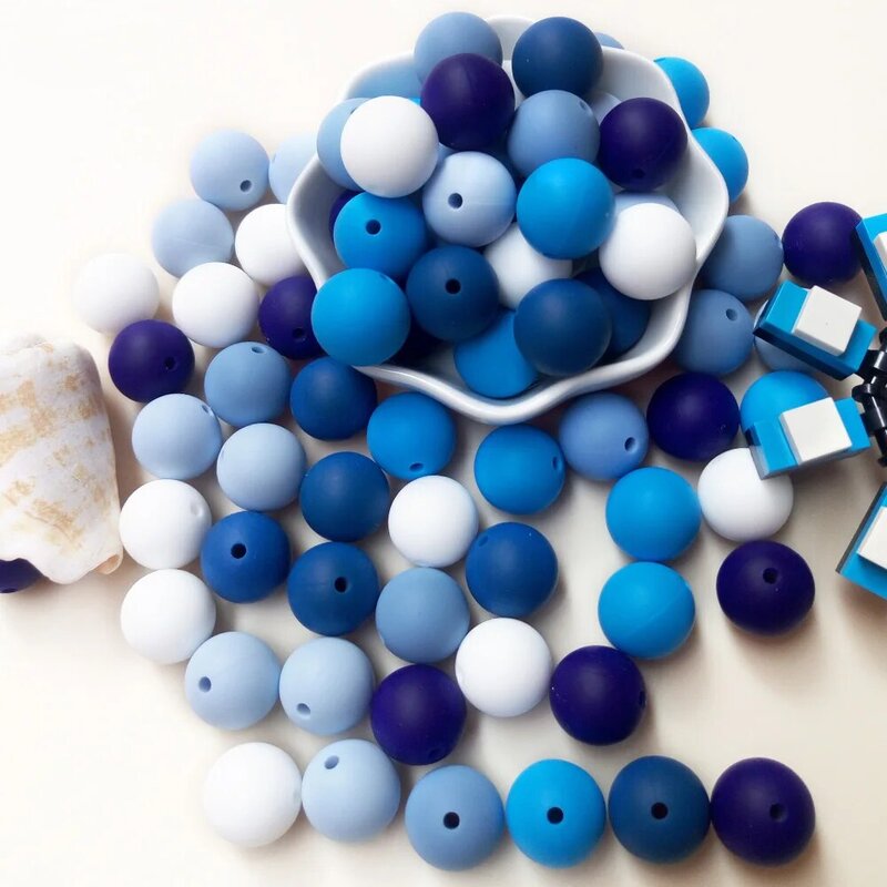 Joepada – perles rondes en Silicone, 9/12/15mm, collier d'allaitement, perles de lentilles, qualité alimentaire, anneau de dentition en Silicone hexagonal, 30 pièces