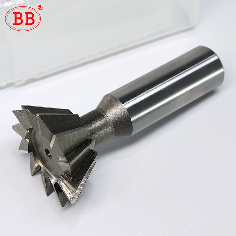 BB HSS Dovetail Cutter, aço de alta velocidade, End Mill, 45, 55, 60 graus, 8mm, 16mm, 25mm