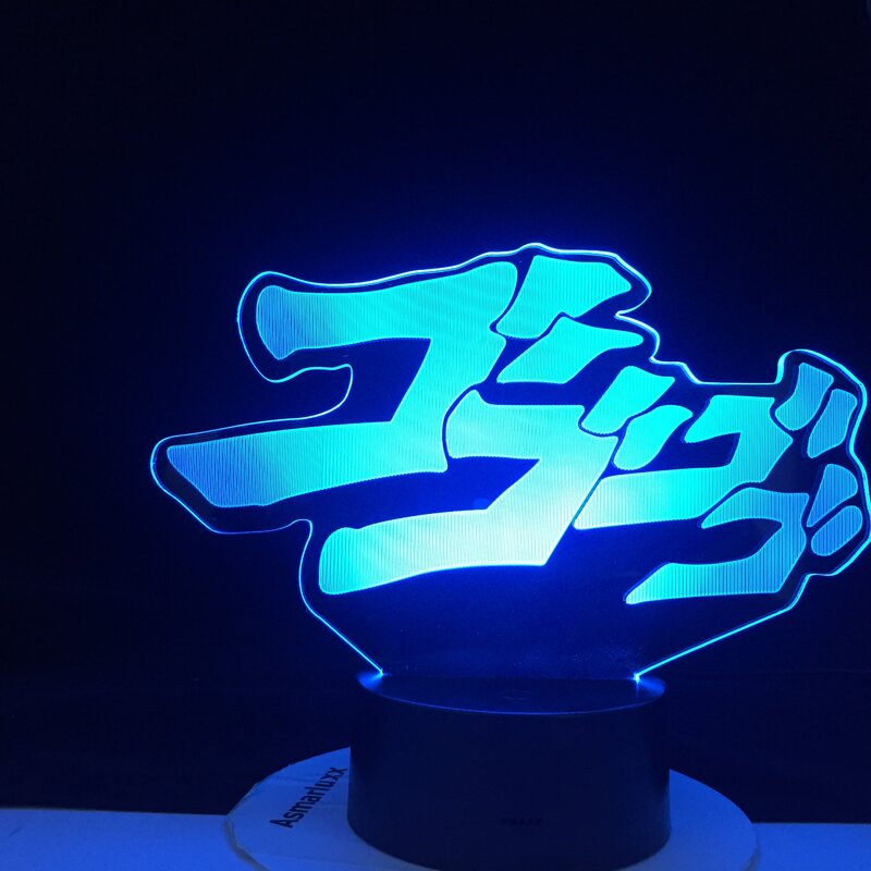 JoJo's Bizarre Adventure Art gadżet pilot kolorowy Nightlight do wystroju pokoju lampa 3d Jojo Led lampka nocna Anime