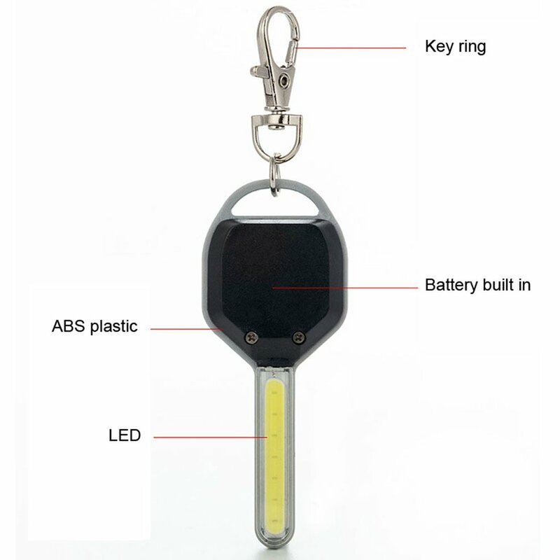 Мини-брелок для ключей с монолитным блоком светодиодов, портативный фонарь для ключей, карманный фонарь для экстренного освещения, кемпинга, рюкзака