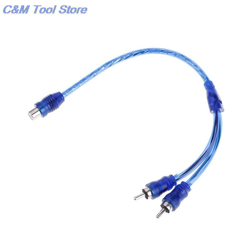 Car Audio Adapter Cable Wire Connector, 2 RCA fêmea para 1 RCA Masculino Splitter, Sistema de áudio do carro, Subwoofer Speaker portátil