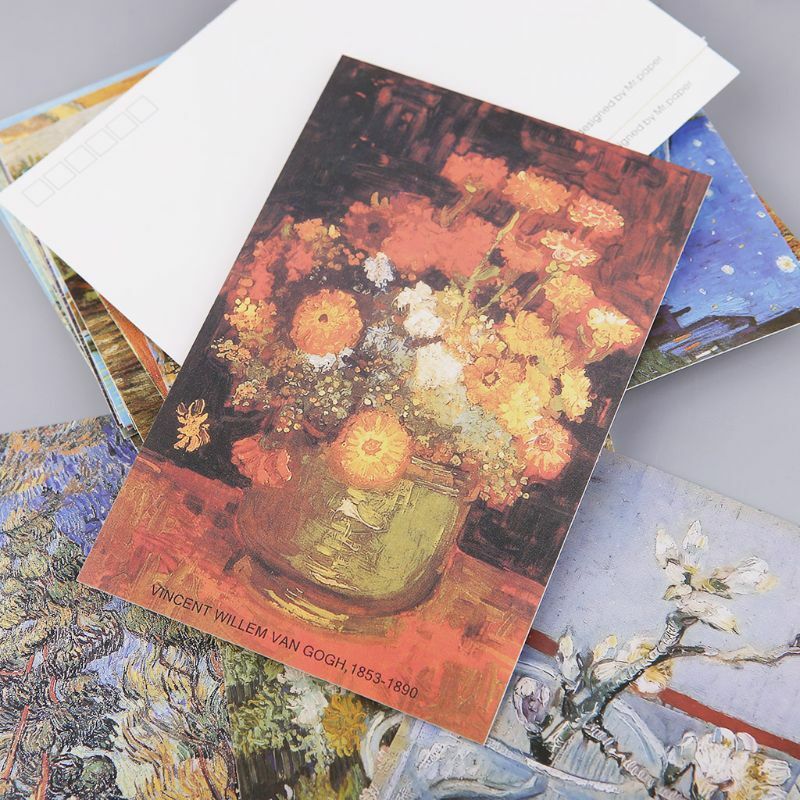 Carte postale rétro Vintage de 30 feuilles de peintures de célébrités, carte cadeau de noël, affiche de vœux