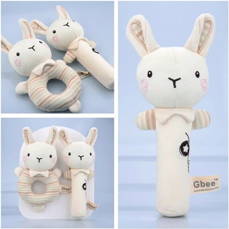 Neugeborenen Baby Rasseln Kaninchen Bär Greifen Fähigkeit Training Spielzeug Infant Kinderwagen Bett Hängen Glocke Plüsch Puppen