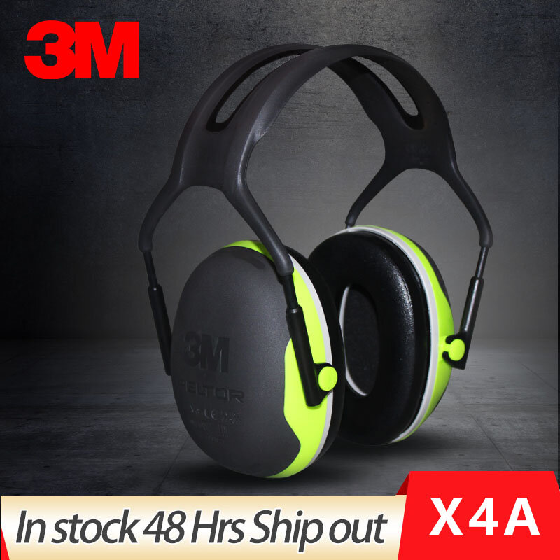 3M PELTOR X4A Overhead Soundproof Earmuffs, Redução de Ruído, 33dB, NRR Headband ajustável, confortável para trabalhar dormindo