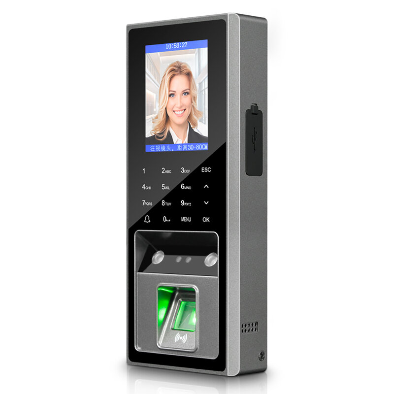 Face Recognition Fingerprint Capacidade para Door Lock System, 300, 125Khz RFID Card, Access Control, 2.8 ", 300
