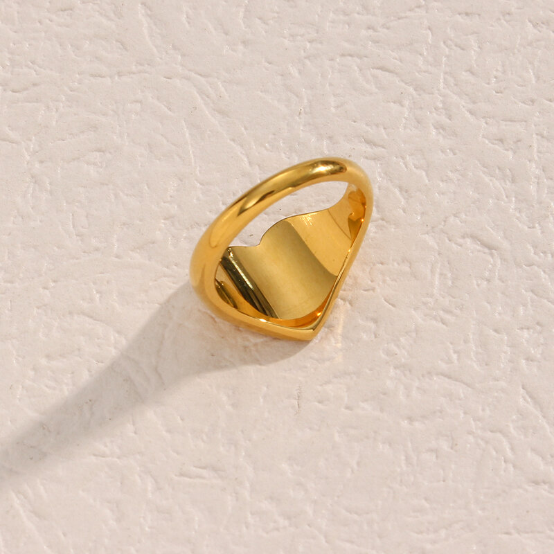 스테인레스 스틸 미세 광택 넓은 대형 하트 손가락 반지, 여성용 주얼리, 저자극성 반지, 신제품
