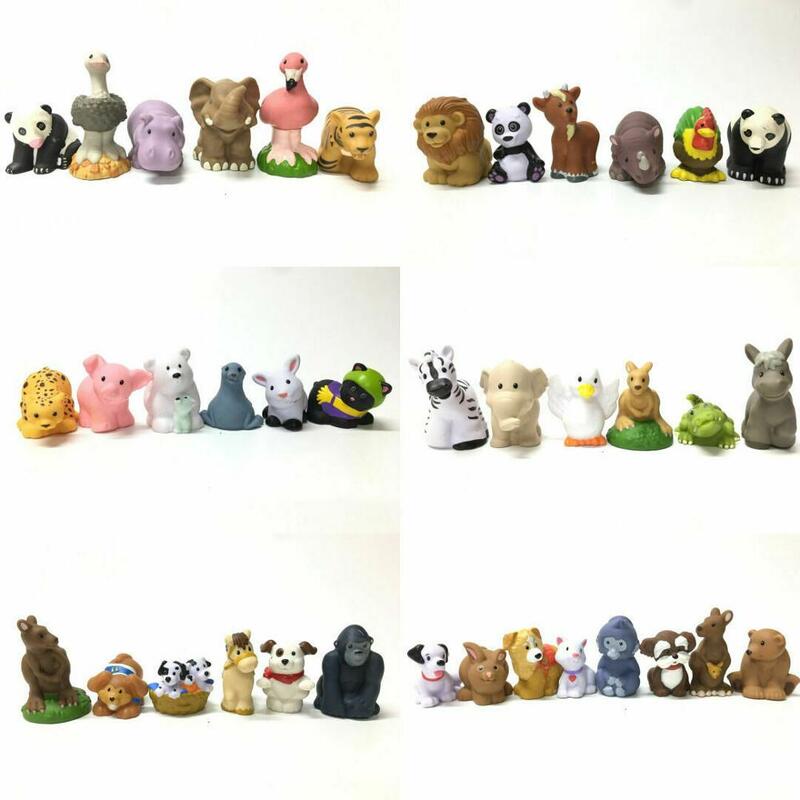 Figuras de animais para peixinho de 2 polegadas, conjunto de 5/10/25 peças com animais do jardim zoológico brinquedos infantis presente aleatório