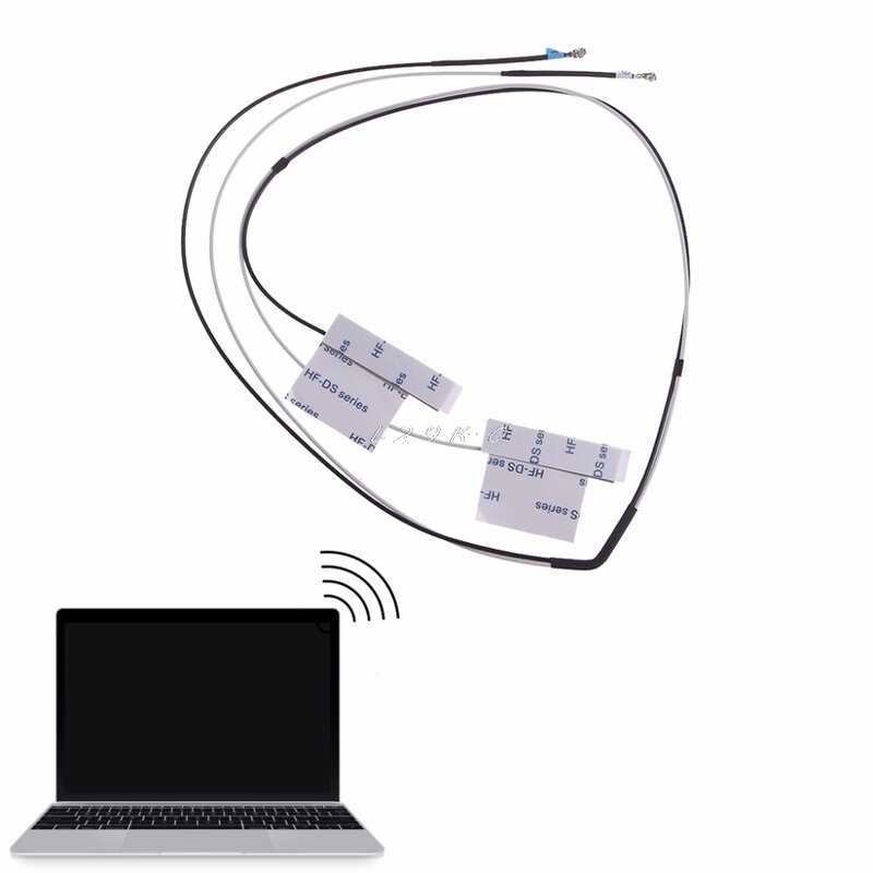 1 Pasang Universal Laptop Mini PCI-E Nirkabel Wifi Antena Internal Hitam + Putih