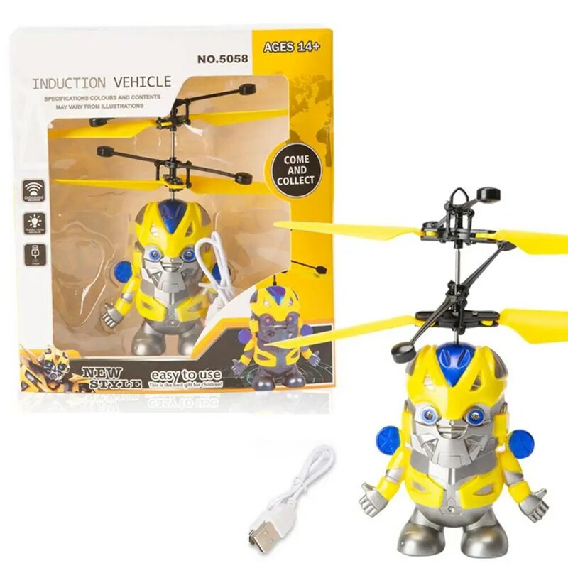 Led voando bola girador brilho no escuro durável resistente mini drone light-up brinquedos anti-colisão indução infravermelha rc robô dron