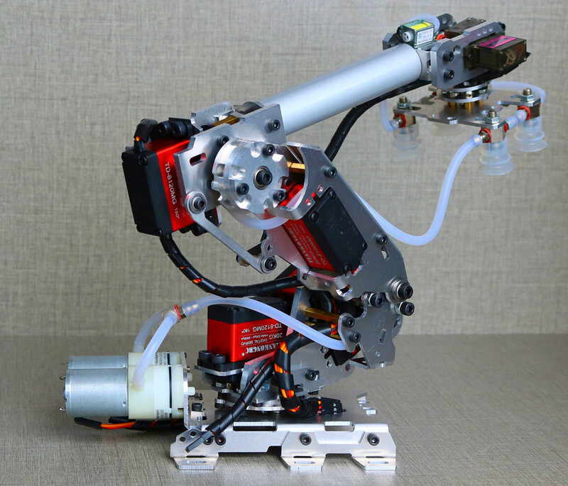 아두이노용 대형 흡입 에어 펌프, 7 Dof 매니퓰레이터 로봇 암, 멀티 DOF 산업용 로봇 모델, 6 축 로봇 클로 그리퍼
