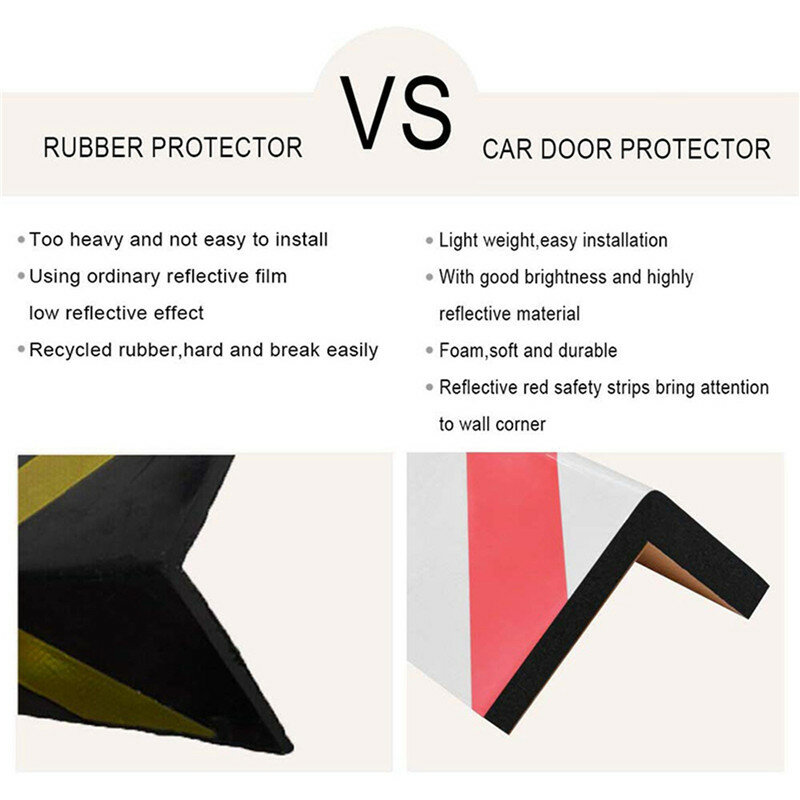 2PCS Car Foam Warning Signs Bumper Door Protection Exterior Anti-stick Scratch-resistant Parking Protector Car Door Garage