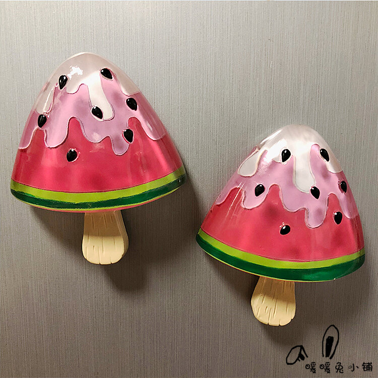 Leuke Cartoon Creatieve Watermeloen Fruit Ijs Hars Koelkast Sticker Magnetische Sticker Magnetische Sticker Zuig Sticker