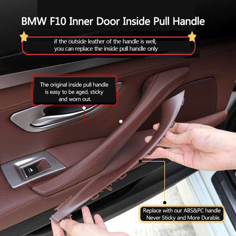 Manija de puerta de pasajero Interior LHD RHD mejorada, embellecedor de Panel Interior para BMW serie 5, F10, F11, F18, 520i, 523i, 525i, 528i, 535i