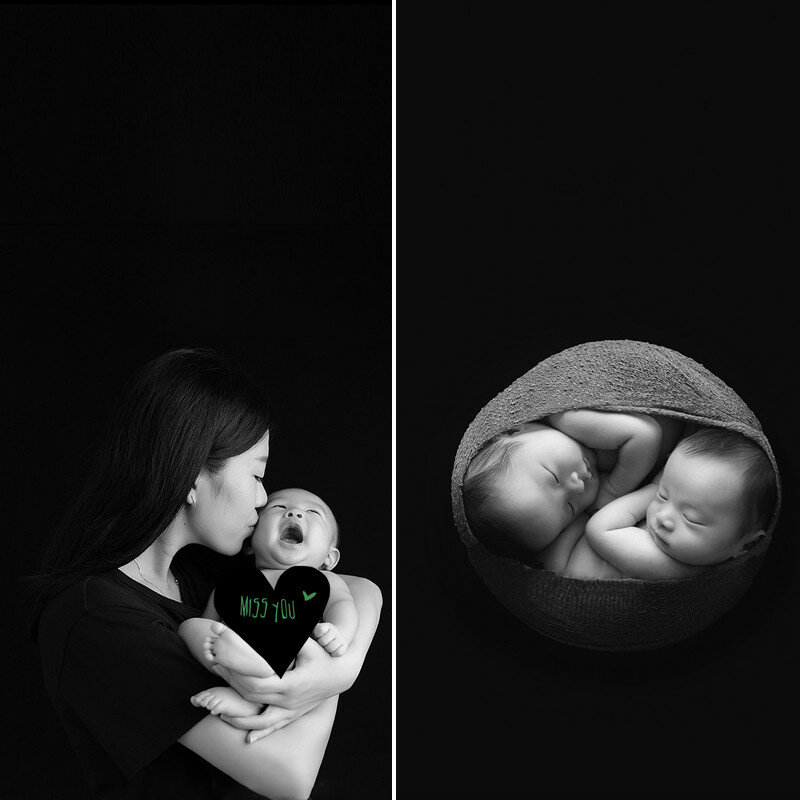 Fondo de tela negra para estudio fotográfico, manta de accesorios de fotografía para recién nacido, sólido, 150CM /200CM