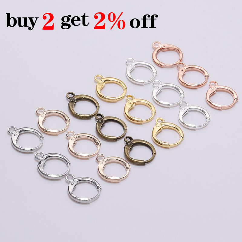 20pcs/lot 14x12mm Gold  France Lever Earring Hooks Wire Settings Base Earrings Hoops For Jewelry Making Finding Supplies