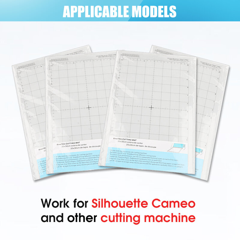 Transparan Kompatibel Cutting Mat Perekat Tikar dengan Mengukur Grid untuk Silhouette Cameo Plotter 8 dengan 12 Inch
